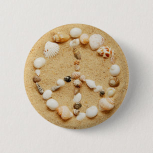 Seashell Peace Sign Button