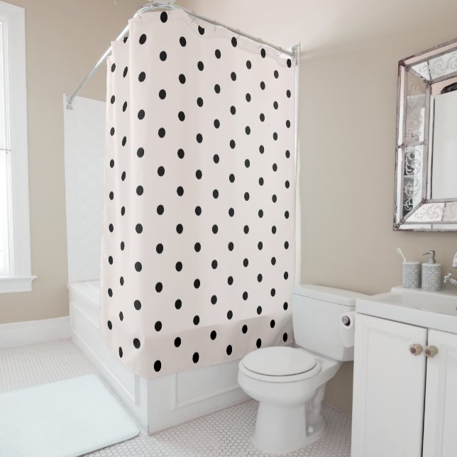 Seashell Peach Whimsical Black Polka Dot (In Situ)