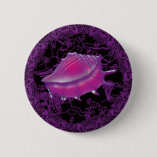 Seashell Purple 2 Inch Round Button