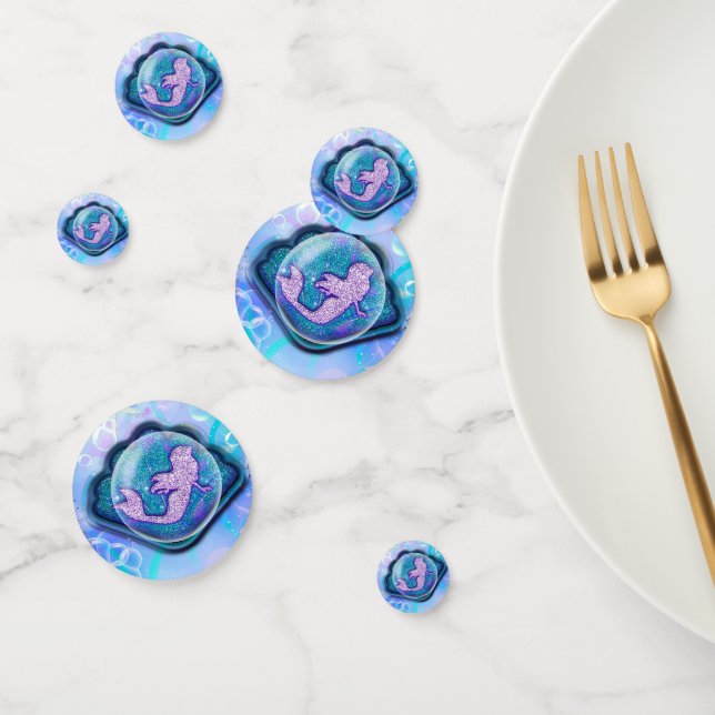 Seashell Purple Glitter Mermaid Sea Birthday Party Confetti (Group)