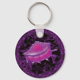 Seashell Purple Keychain