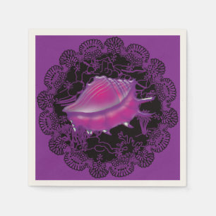 Seashell Purple Napkin