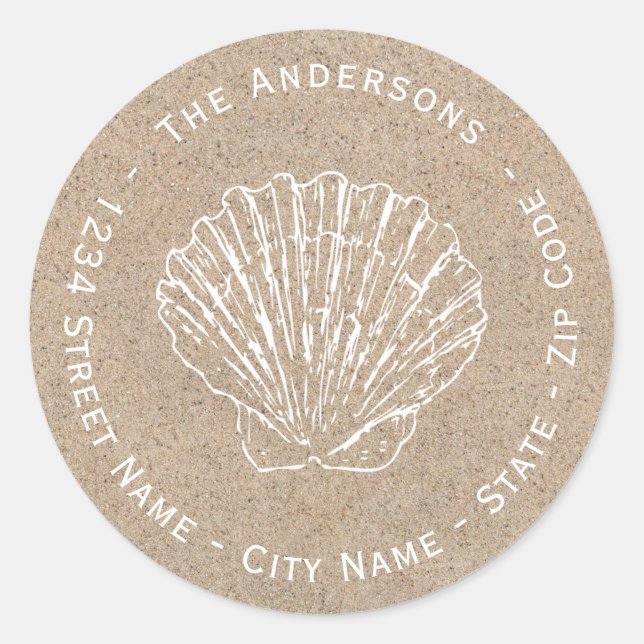 Seashell Return Address Label (Front)