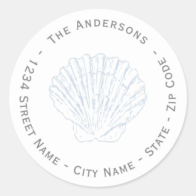 Seashell Return Address Label (Front)