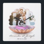 Seashell Rings Photo Wedding Gift Wall Clock<br><div class="desc">Seashell Rings Photo Wedding Gift Wall Clock.</div>