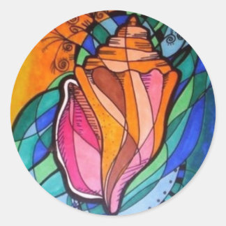 Seashell round stickers
