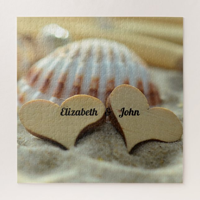 Seashell Sand Hearts Jigsaw Puzzle (Vertical)
