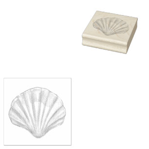 Seashell  ,Scallop Shell ,Shell Rubber Stamp