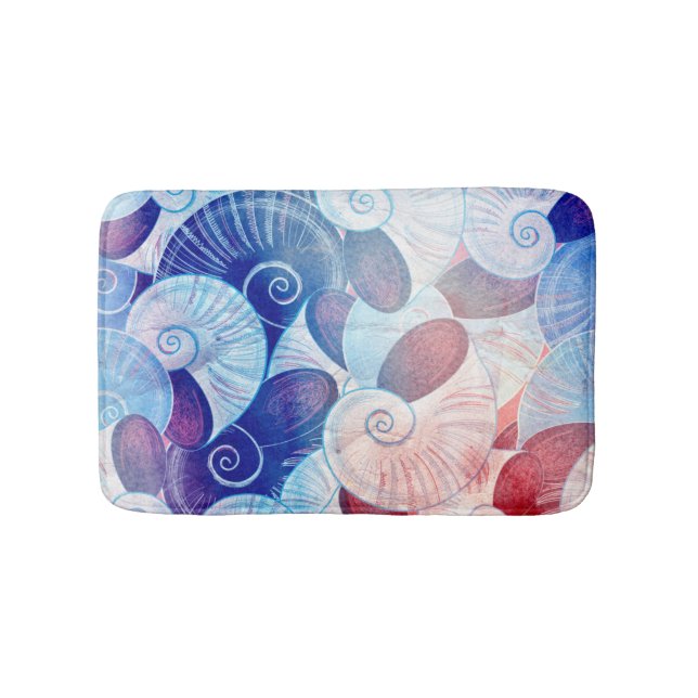 Seashell Scene Pattern Bath Mat (Front)