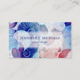 Seashell Scene Pattern Business Card