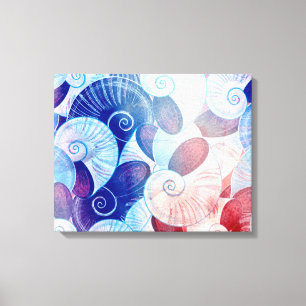 Seashell Scene Pattern Canvas Print