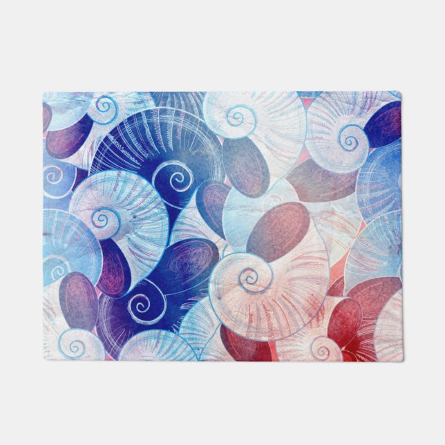 Seashell Scene Pattern Doormat (Front)