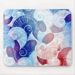 Seashell Scene Pattern Mouse Pad