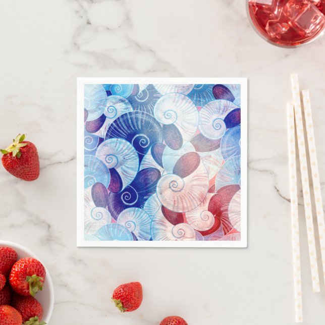 Seashell Scene Pattern Napkin (Insitu)