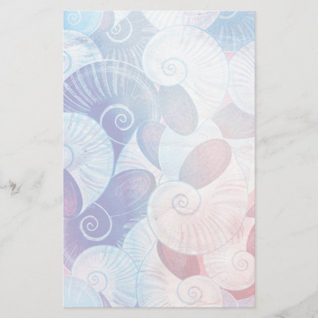 Seashell Scene Pattern Stationery (Front)