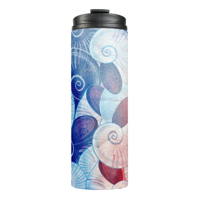 Seashell Scene Pattern Thermal Tumbler (Front)