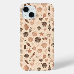 Seashell Seamless Pattern iPhone 15 Mini Case