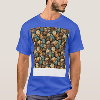 Seashell Seamless Pattern Sea Shell Clam Beach Sea T-Shirt