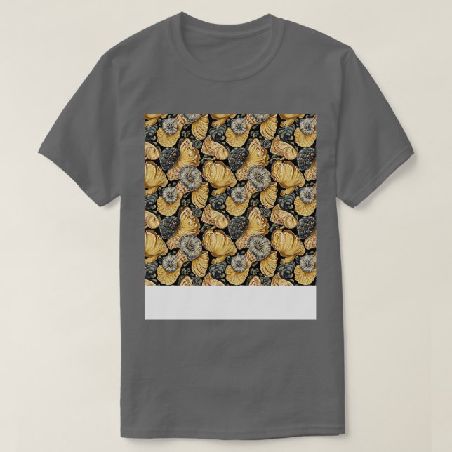 Seashell Seamless Pattern Sea Shell Clam Beach Sea T-Shirt (Design Front)