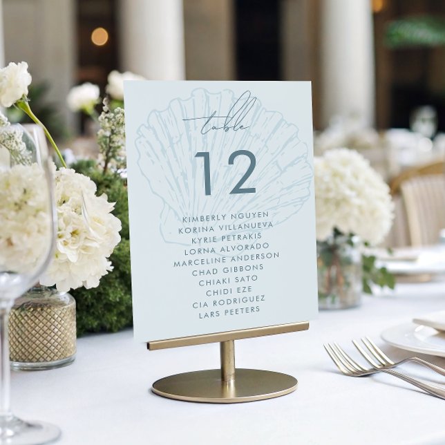 Seashell Seating Chart Names Coastal Wedding Sign Table Number (Creator Uploaded)