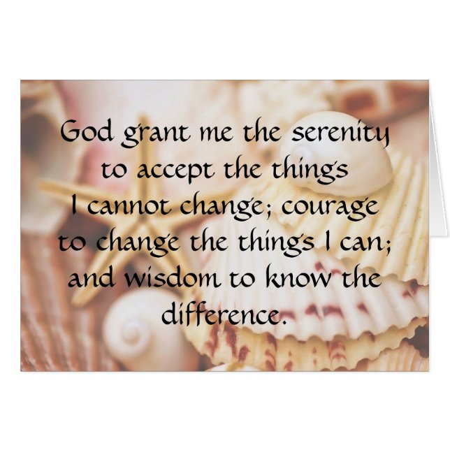 Seashell Serenity Prayer Card (Front Horizontal)