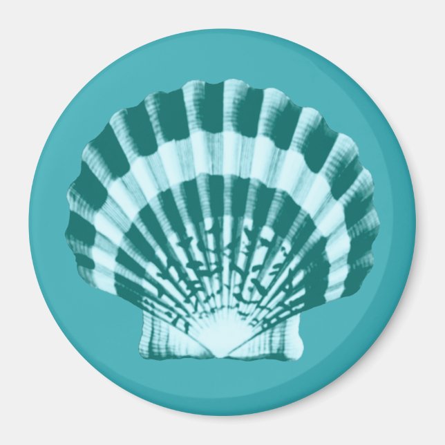 Seashell - Shades of teal blue Magnet (Front)