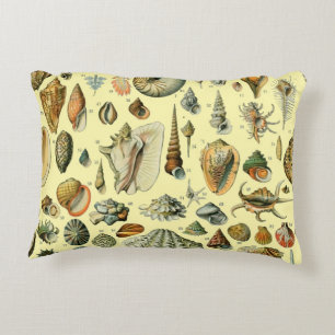 Seashell Shell Mollusk Clam Elegant Classic Art Accent Pillow
