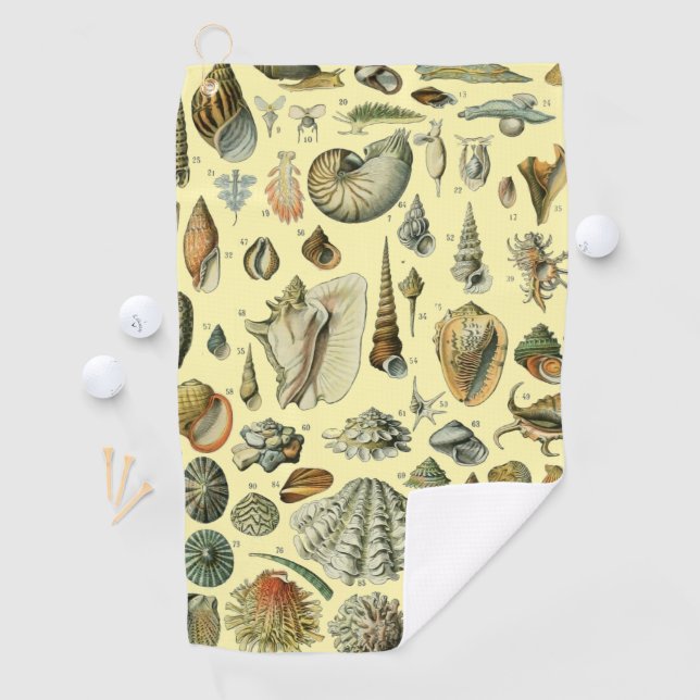 Seashell Shell Mollusk Clam Elegant Classic Art Golf Towel (InSitu)