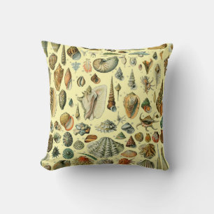 Seashell Shell Mollusk Clam Elegant Classic Art Throw Pillow