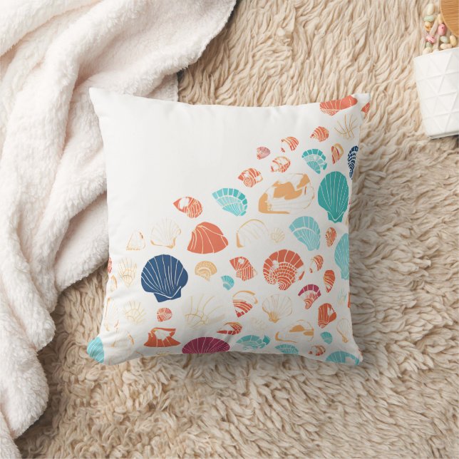 Seashell Shore Throw Pillow (Blanket)
