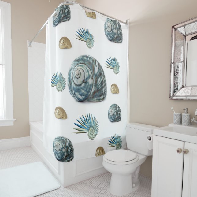 Seashell Shower Curtain (In Situ)