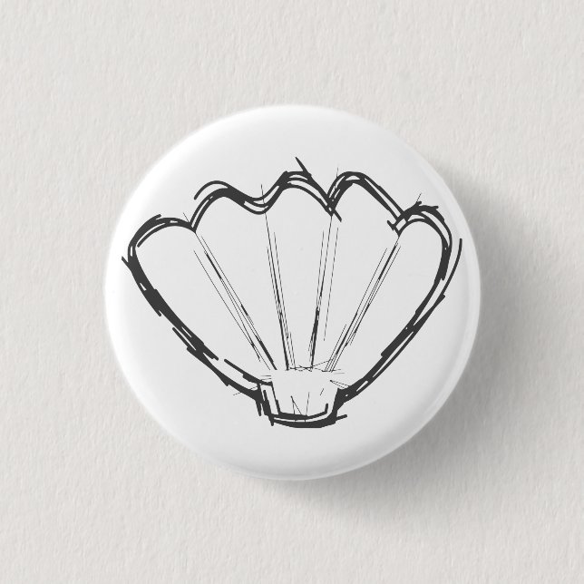 Seashell Sketch 1 Inch Round Button (Front)