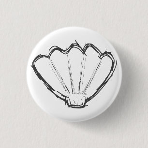 Seashell Sketch 1 Inch Round Button
