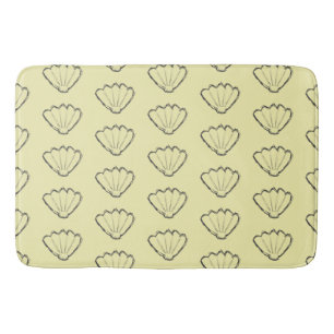 Seashell Sketch Drawing Pattern Bath Mat