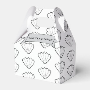 Seashell Sketch Drawing Pattern Custom Name Favor Box