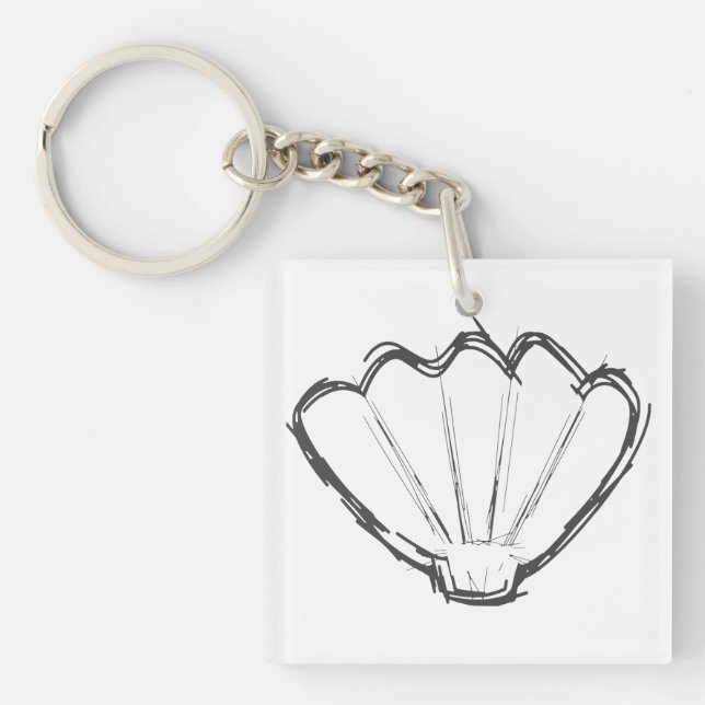 Seashell Sketch Keychain (Front)