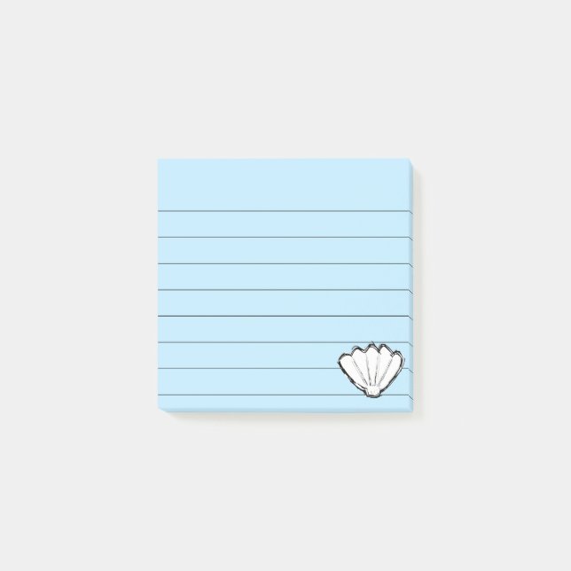 Seashell Sketch Lined 3x3 Post-it Notes (Front)