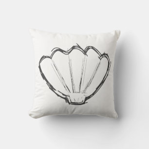 Seashell Sketch Throw Pillow