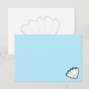 Seashell Sketch White And Blue Card