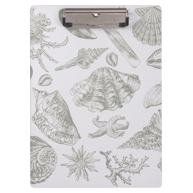 Seashell Soft Antique Art Beach Shells Clipboard (Front)