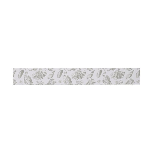 Seashell Soft Antique Art Beach Shells Invitation Belly Band (Flat)