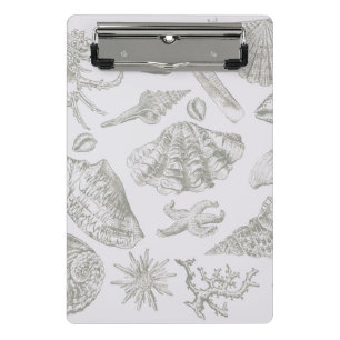 Seashell Soft Antique Art Beach Shells Mini Clipboard
