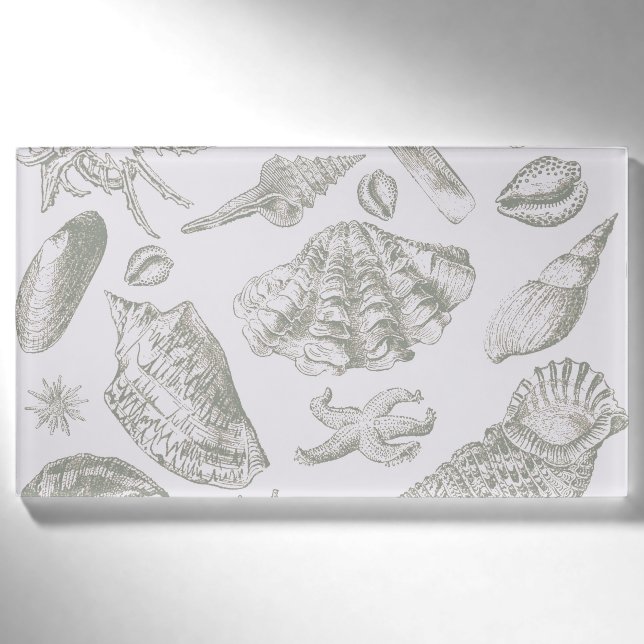 Seashell Soft Antique Art Beach Shells Name Tag (Front)