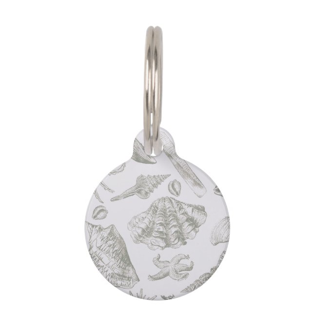 Seashell Soft Antique Art Beach Shells Pet Tag (Front)