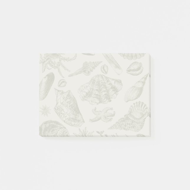 Seashell Soft Antique Art Beach Shells Post-it Notes (Front)