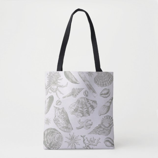 Seashell Soft Antique Art Beach Shells Tote Bag (Front)