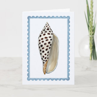 Seashell Stamp Watercolor Beach Greeting Card