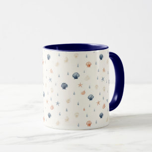 Seashell Starfish Seamless Pattern Mug