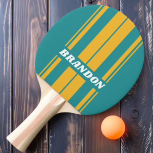 Seashell Sunrise Board Stripes with Name Ping Pong Paddle