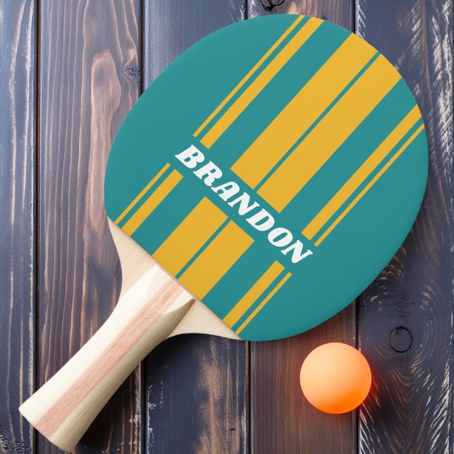 Seashell Sunrise Board Stripes with Name Ping Pong Paddle (Creator Uploaded)